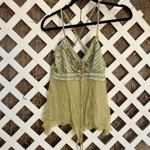 Off brand green fairy shirt with beaded front